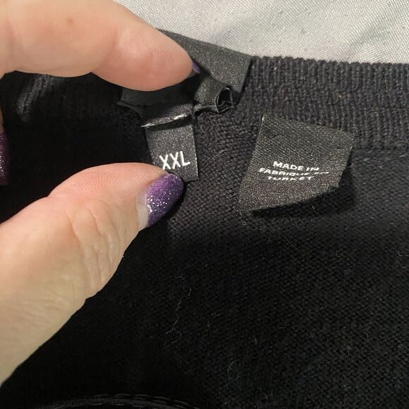 Hugo Boss Sweater Mens XXL 2Xl Regular Fit V Neck Pull Over 100% Cotton Black - Picture 4 of 10